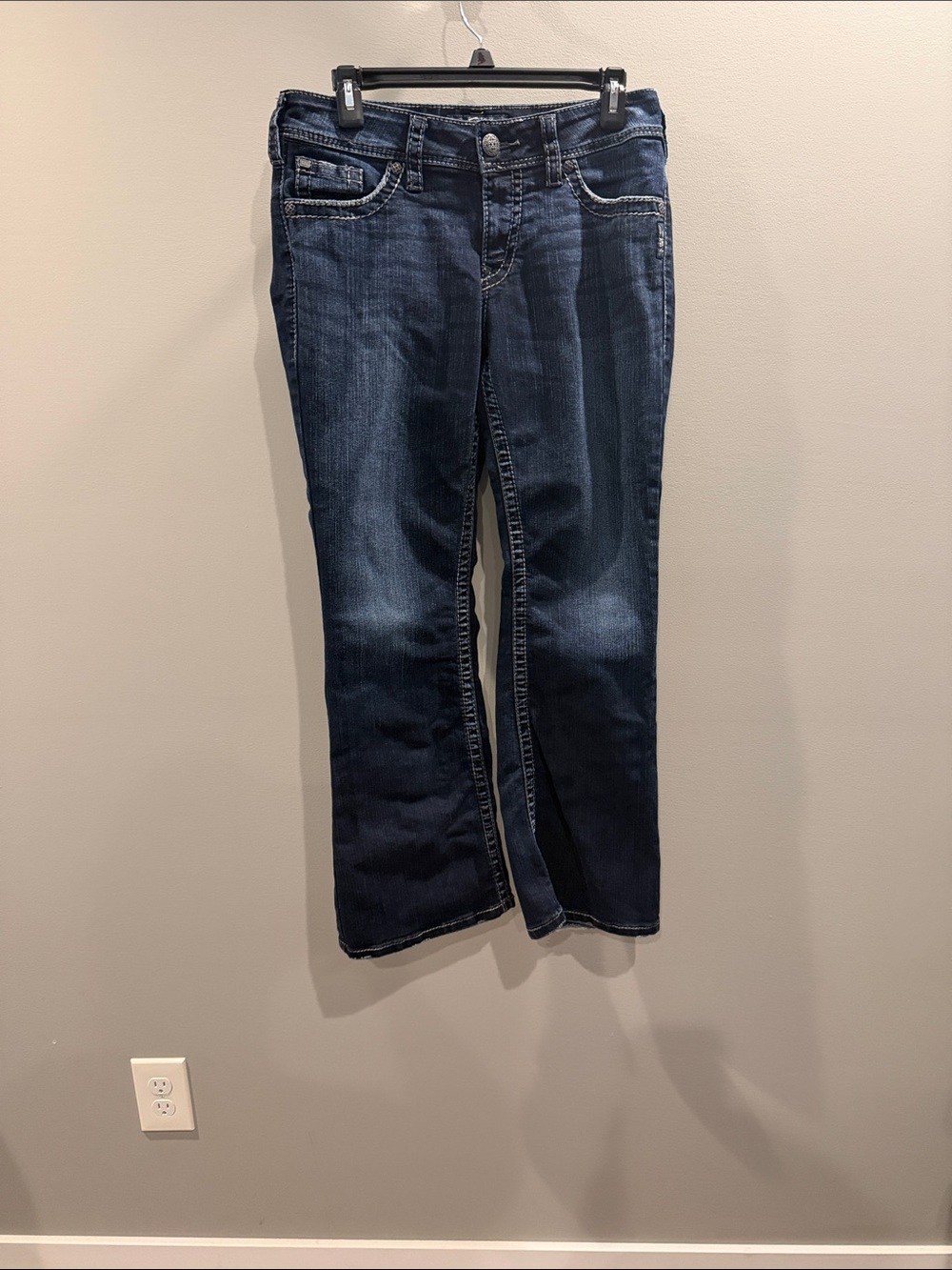 Silver Suki Jeans Dark Blue Straight Leg Jeans